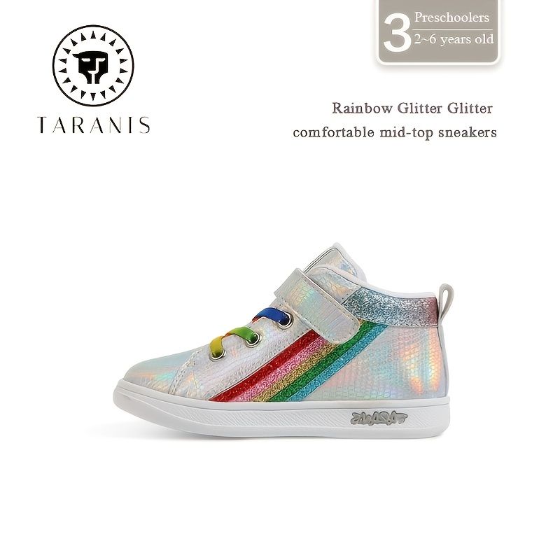 Rainbow Glitter Comfort Mid-top Sneakers Höst Vinter