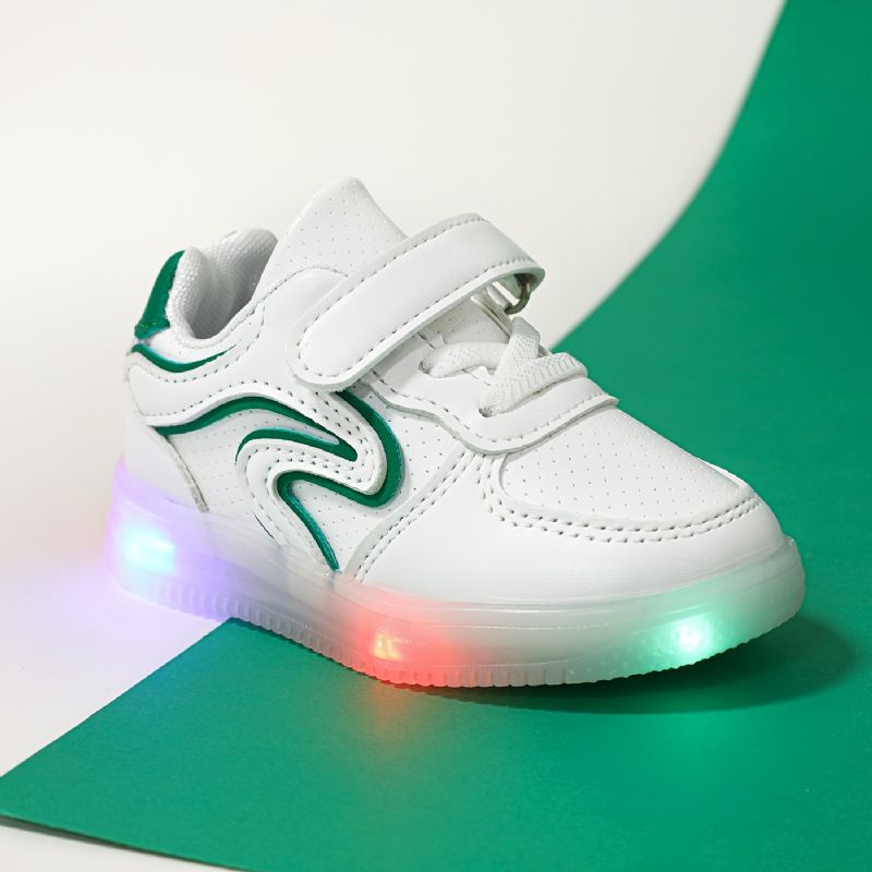 Småbarn Barn Led Sneakers Med Mjuk Sula Lättvikts Andas Halkfria Löparskor För Pojkar Flickor