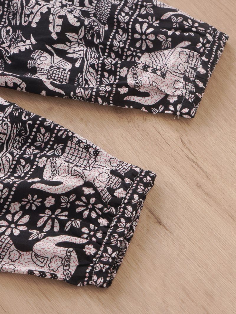 Barn Flickor Söta Cartoon Elephant Print Casual Byxor