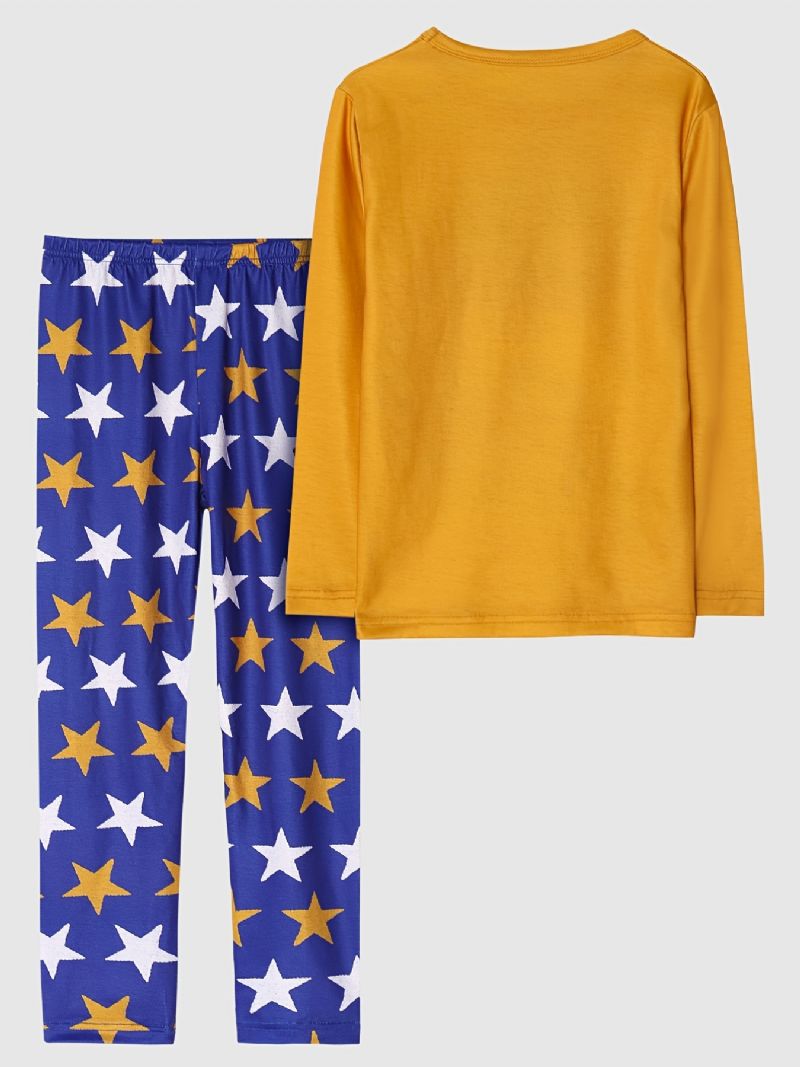 Barn Pojkar Pyjamas Astronaut Print Rund Hals Långärmad Topp & Byxor Set