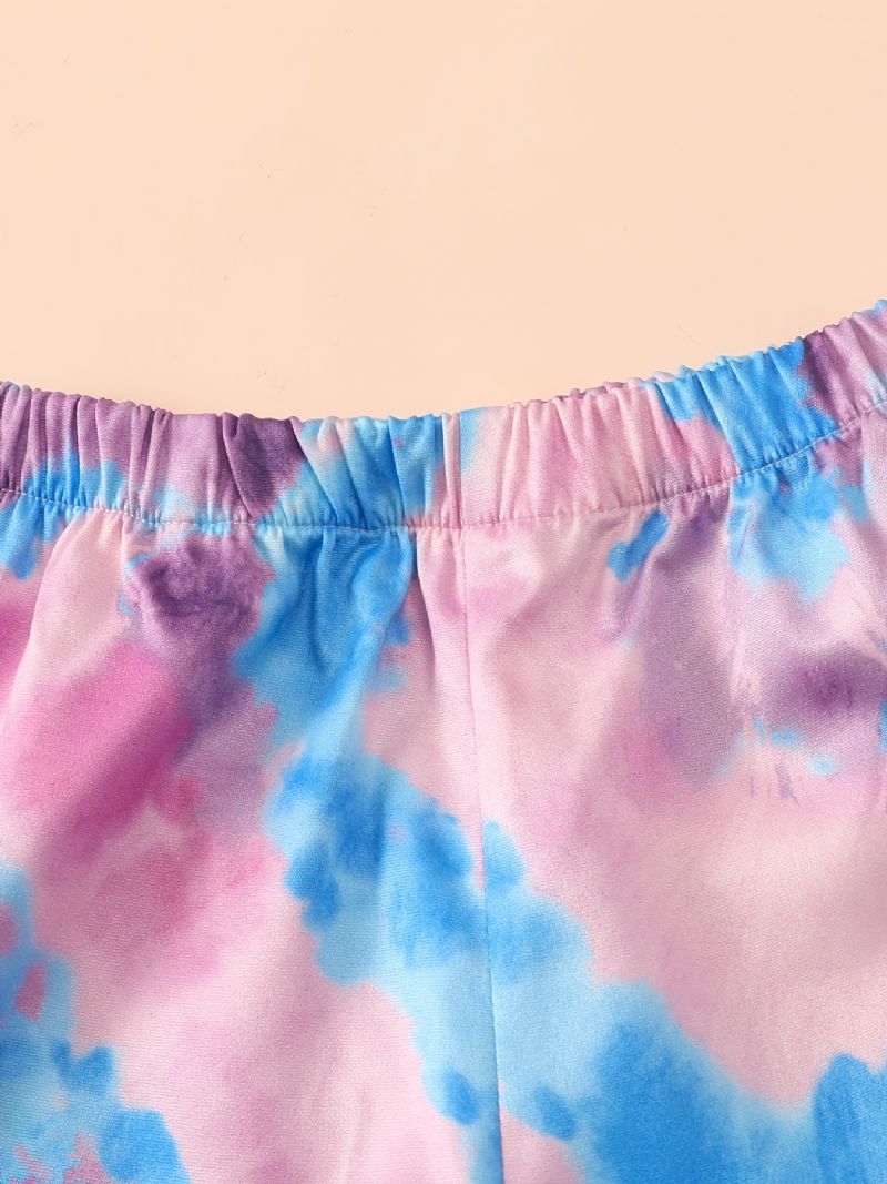 Bebis Flickor Träningsbyxor Elastisk Midja Fjärilstryck Tie Dye Sport Joggerbyxor Barnkläder