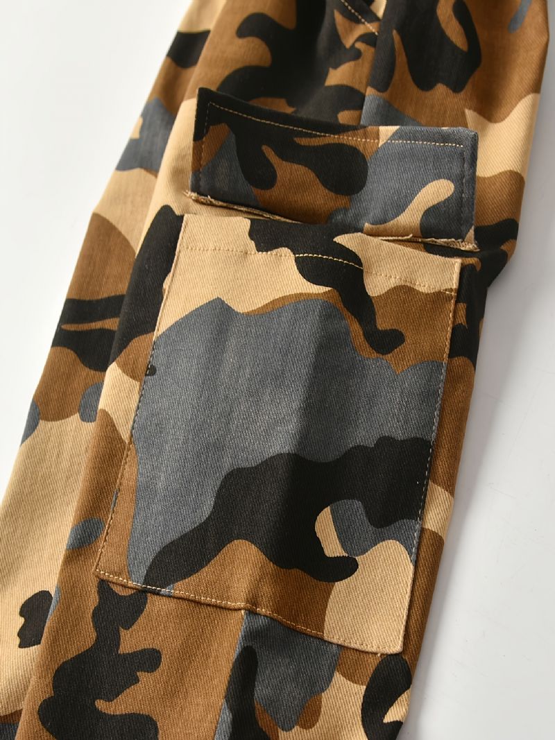 Pojkar Camo Casual Byxor Med Fickor För Vår/höst