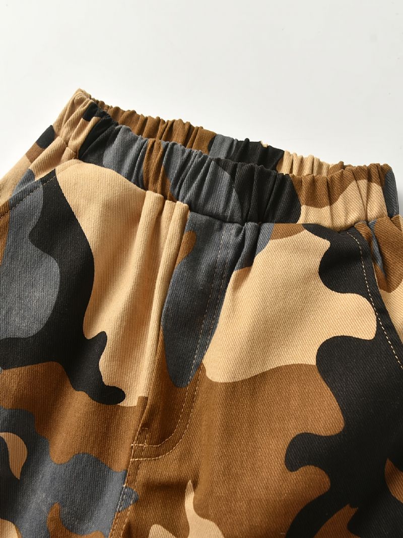 Pojkar Camo Casual Byxor Med Fickor För Vår/höst