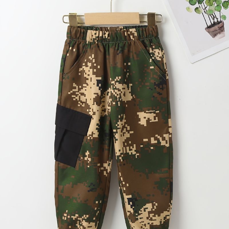 Pojkar Casual Camo Träningsbyxor Elastisk Midja Sport Joggerbyxor