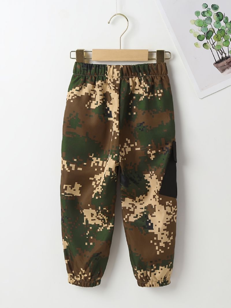 Pojkar Casual Camo Träningsbyxor Elastisk Midja Sport Joggerbyxor