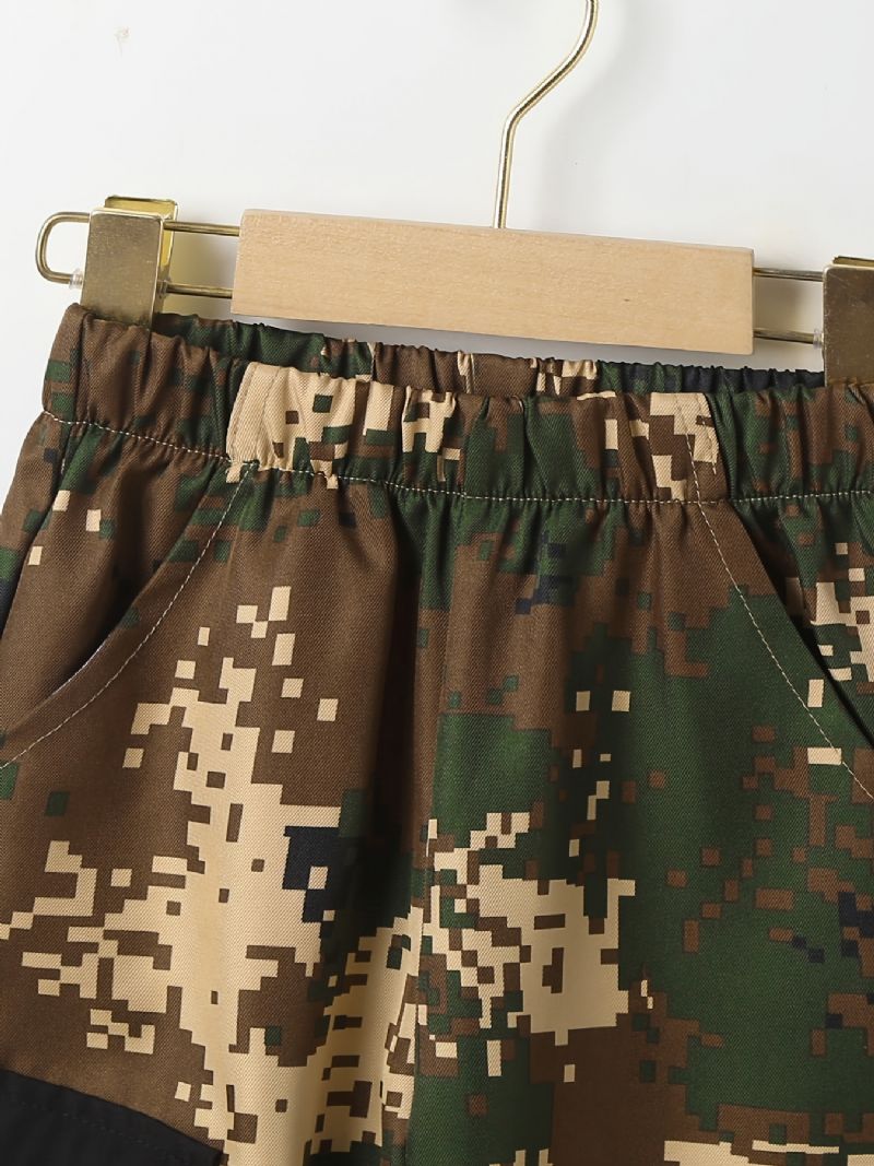 Pojkar Casual Camo Träningsbyxor Elastisk Midja Sport Joggerbyxor