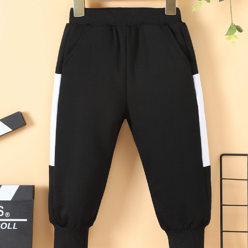 Pojkar Contrast Black Long Leg Scrunch Sweatpants