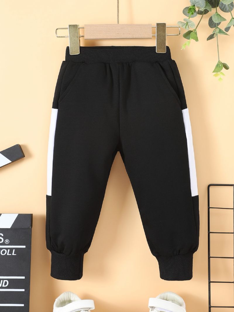 Pojkar Contrast Black Long Leg Scrunch Sweatpants