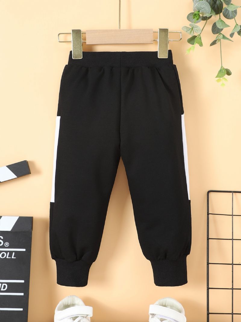 Pojkar Contrast Black Long Leg Scrunch Sweatpants