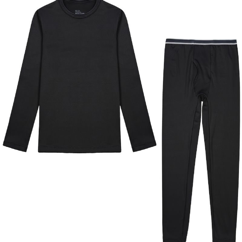 Pojkar Fleece Thermal Base Layer Set Med Långärmad Topp & Byxor För Vintern