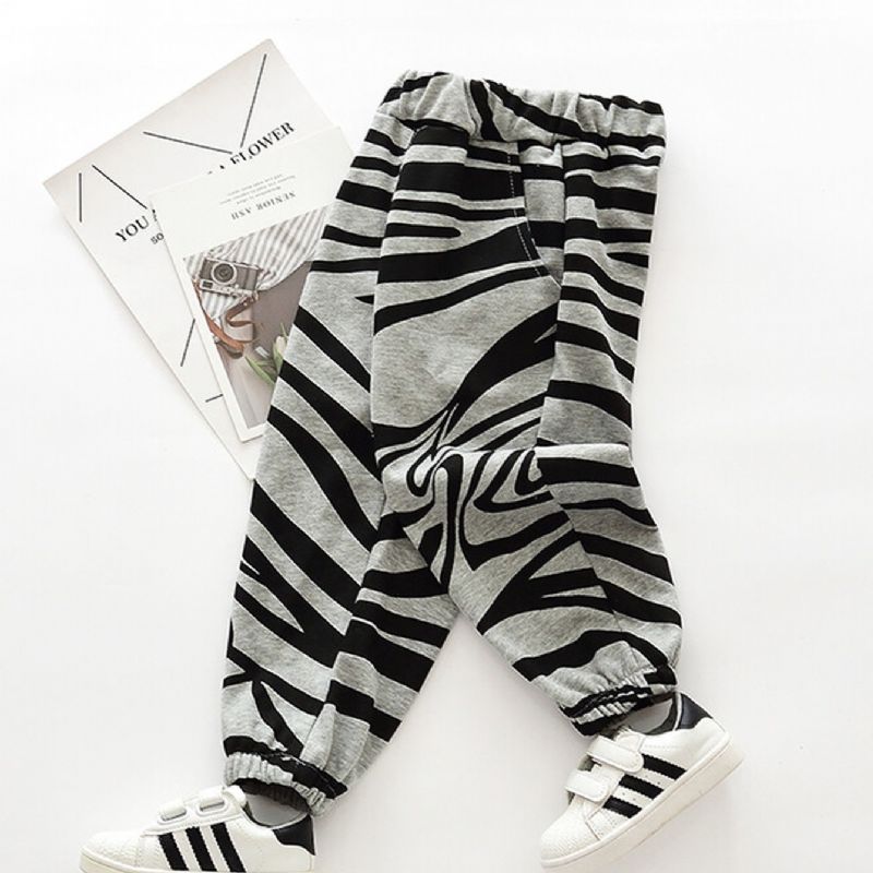 Pojkar Home Zebra Knit Pants Höst Vinter Nyhet