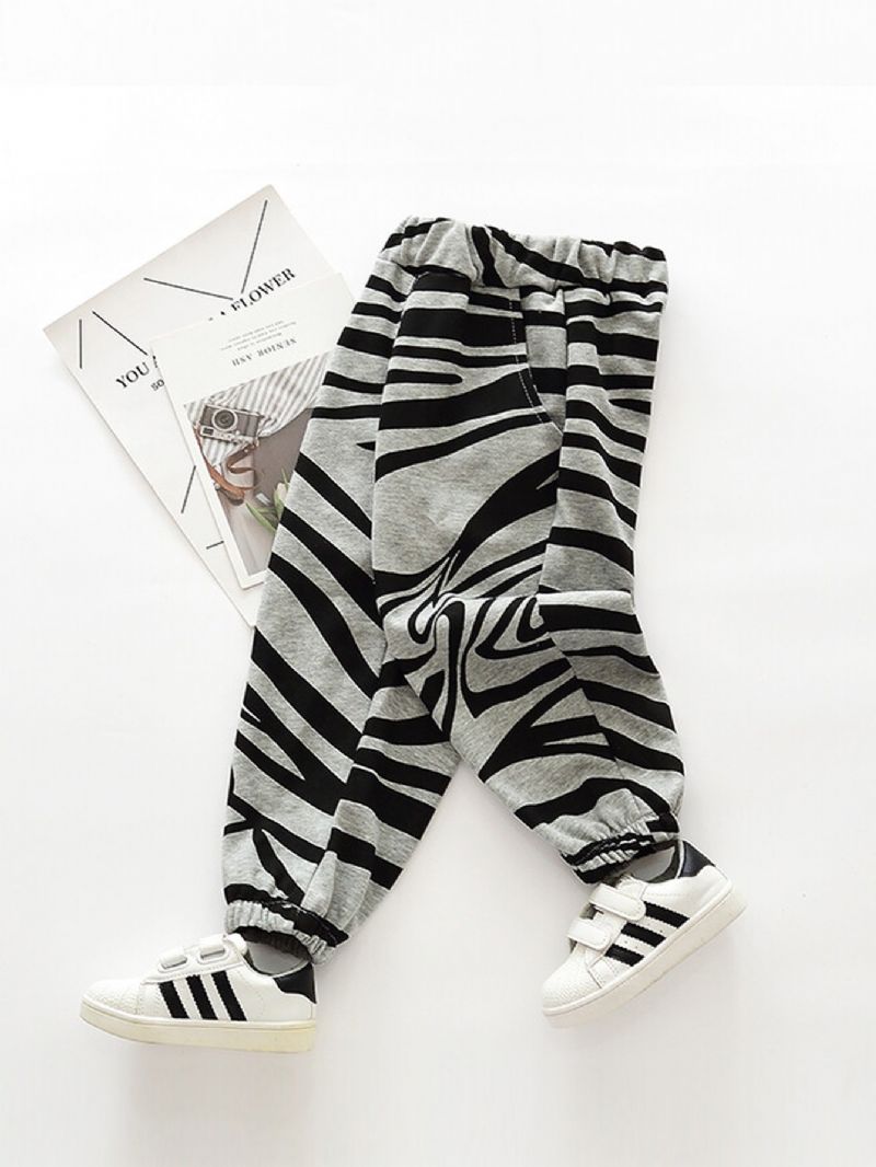 Pojkar Home Zebra Knit Pants Höst Vinter Nyhet