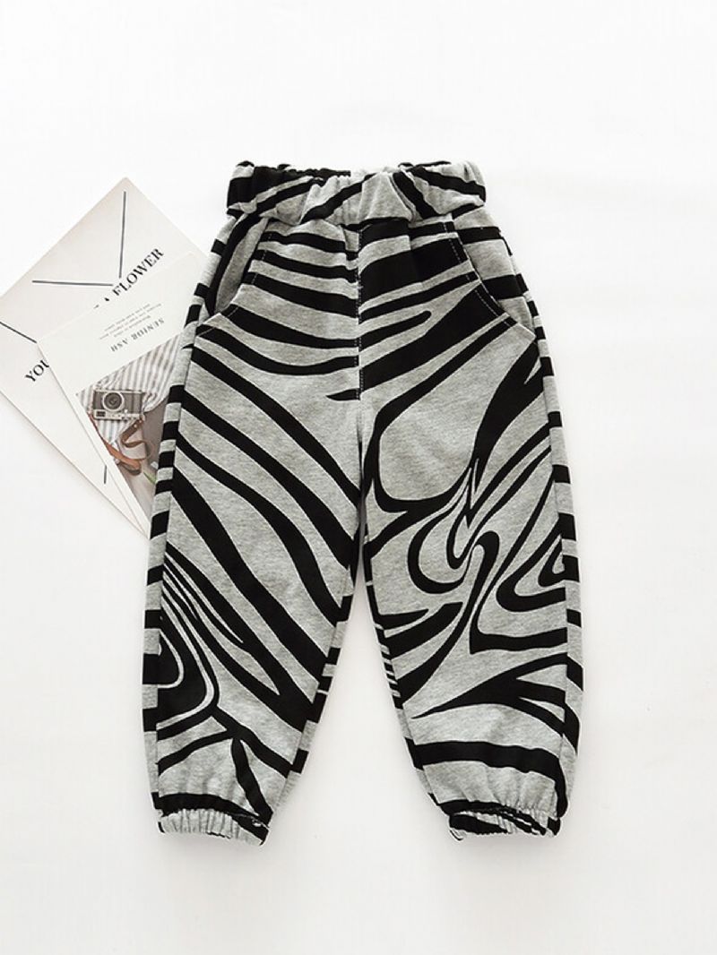 Pojkar Home Zebra Knit Pants Höst Vinter Nyhet