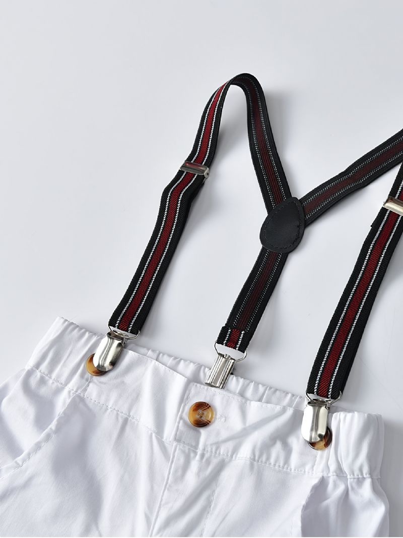 Pojkar Långärmad Top Suspender Pants Outfits