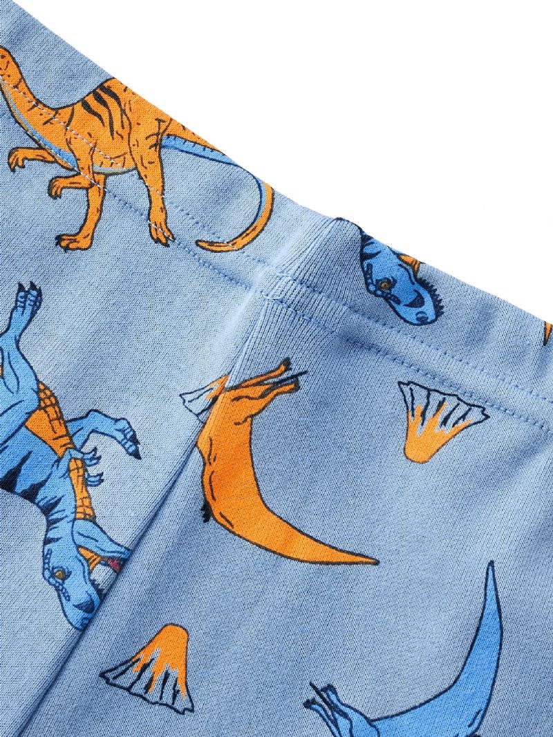 Pojkar Lounge Wear Homewear Långärmad Topp Och Matchande Byxor Med Dinosaurietryck