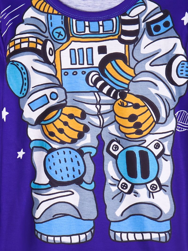 Pojkar Pyjamas Astronaut Print Rundhalsad Långärmad Topp & Byxor Set