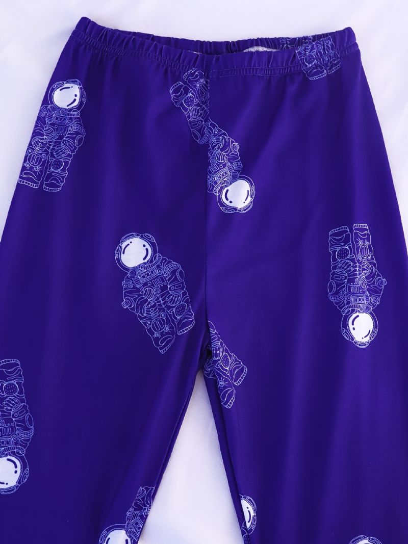 Pojkar Pyjamas Astronaut Print Rundhalsad Långärmad Topp & Byxor Set