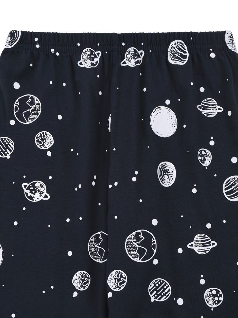 Pojkar Space Print Pyjamas Set Långärmade Byxor Set