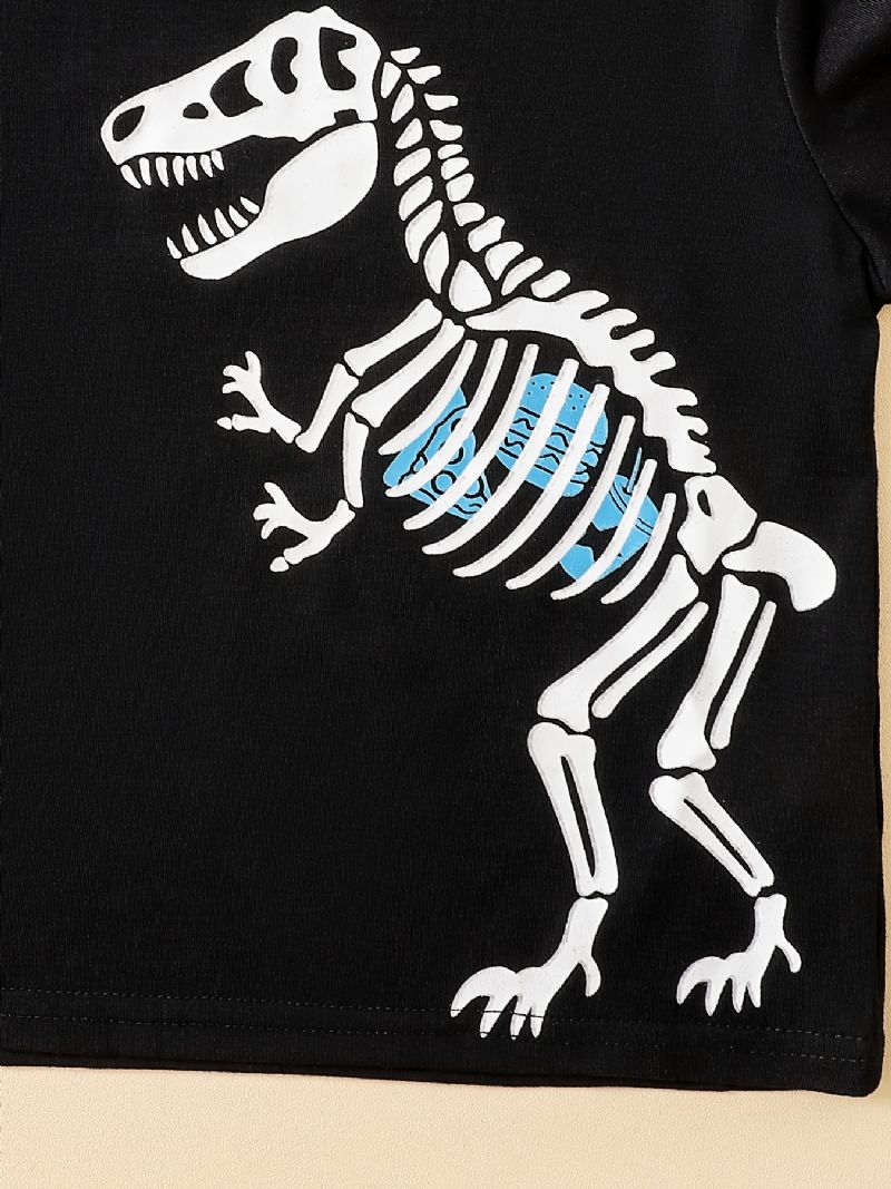 Pyjamasset För Pojkar Sweatshirt & Matchande Byxor Med Dinosaurietryck