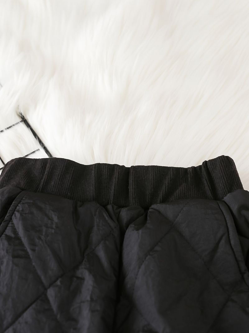 Småbarn Flickor Solid Fleece Varma Byxor Höst Vinter